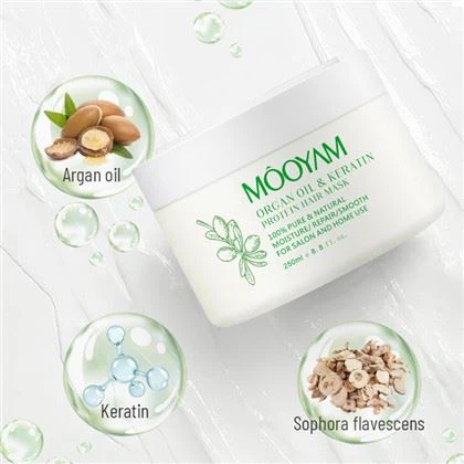 Masque capillaire à l'huile d'argan et à la kératine